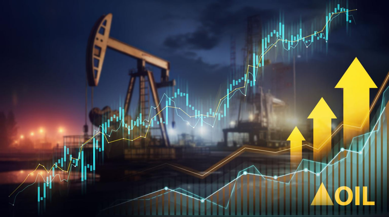 مضخة نفط مع مؤشرات ورسوم بيانية توضح تقلبات أسعار النفط وتأثيرها على الأسواق العالمية
